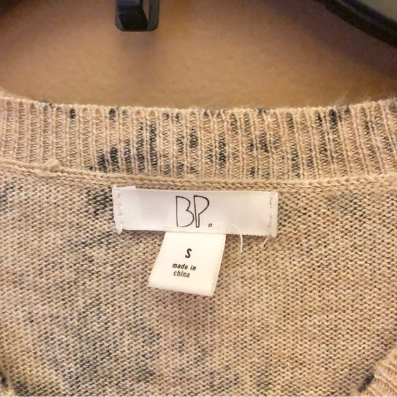 BP Wool Blend Animal Print‎ Leopard Cheetah Sweater Tan Small - Picture 4 of 5